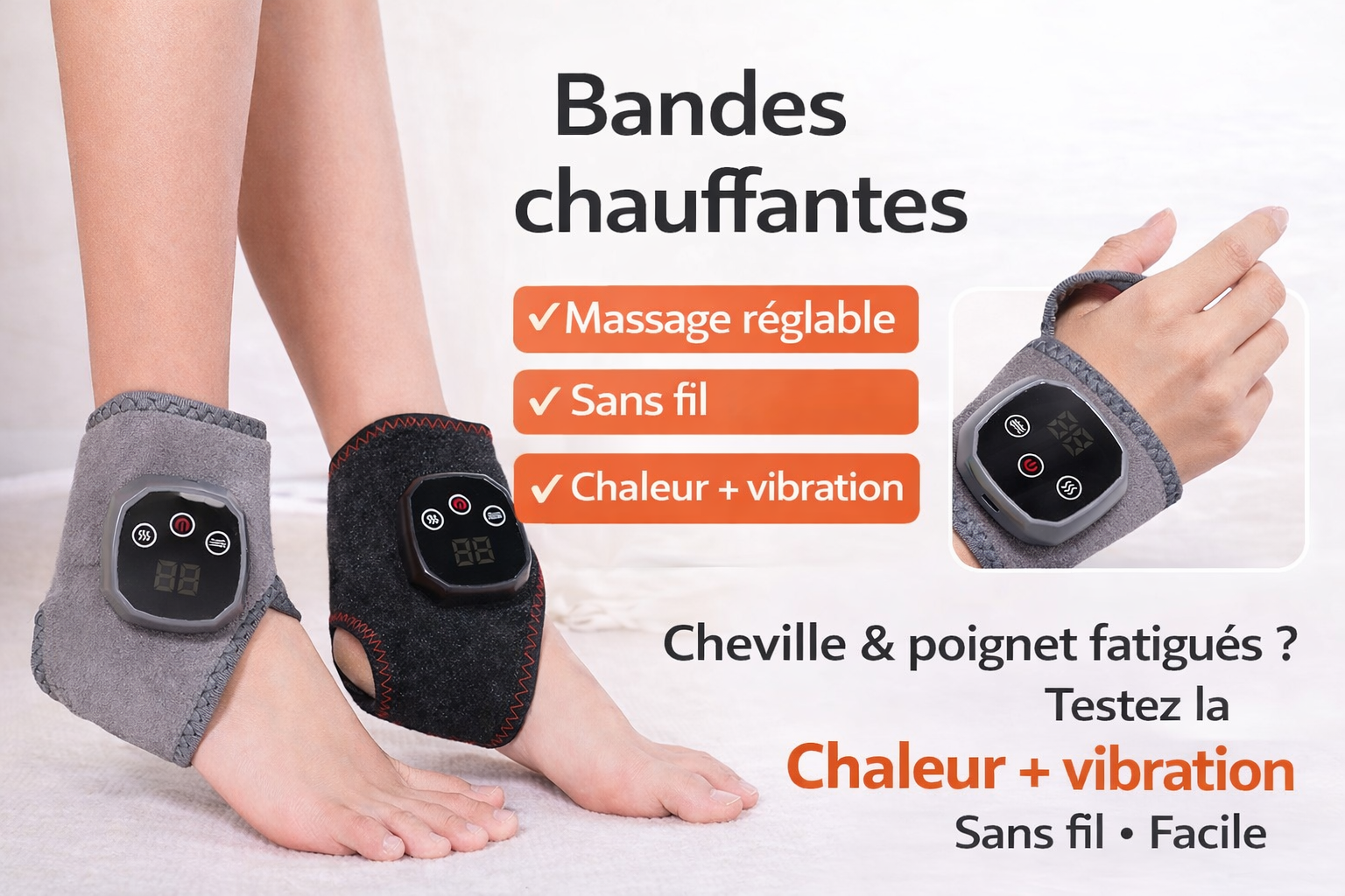 chauffe-cheville électrique sans fil & Massage