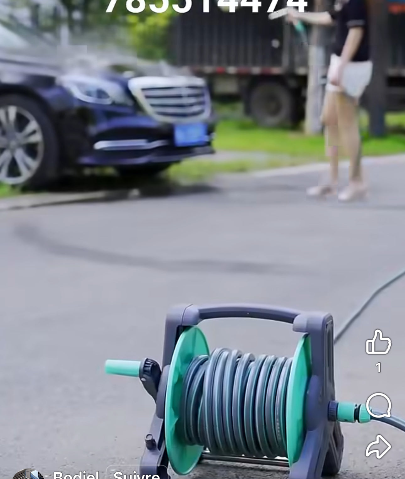 Enrouleur de Tuyau d'Arrosage Compact - Pistolet Multi-Jets