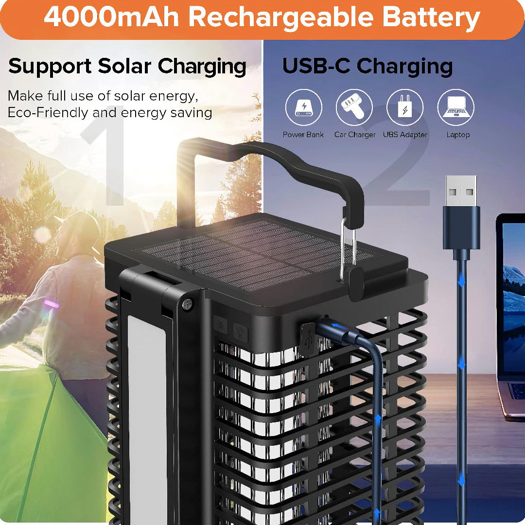 Lampe Anti-Moustique Solaire – Recharge USB & Solaire | AccessoireSN