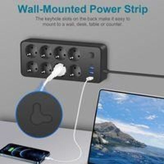 Multiprise Intelligente 8 Prises + 4 Ports USB – Puissance & Sécurité en un seul appareil !